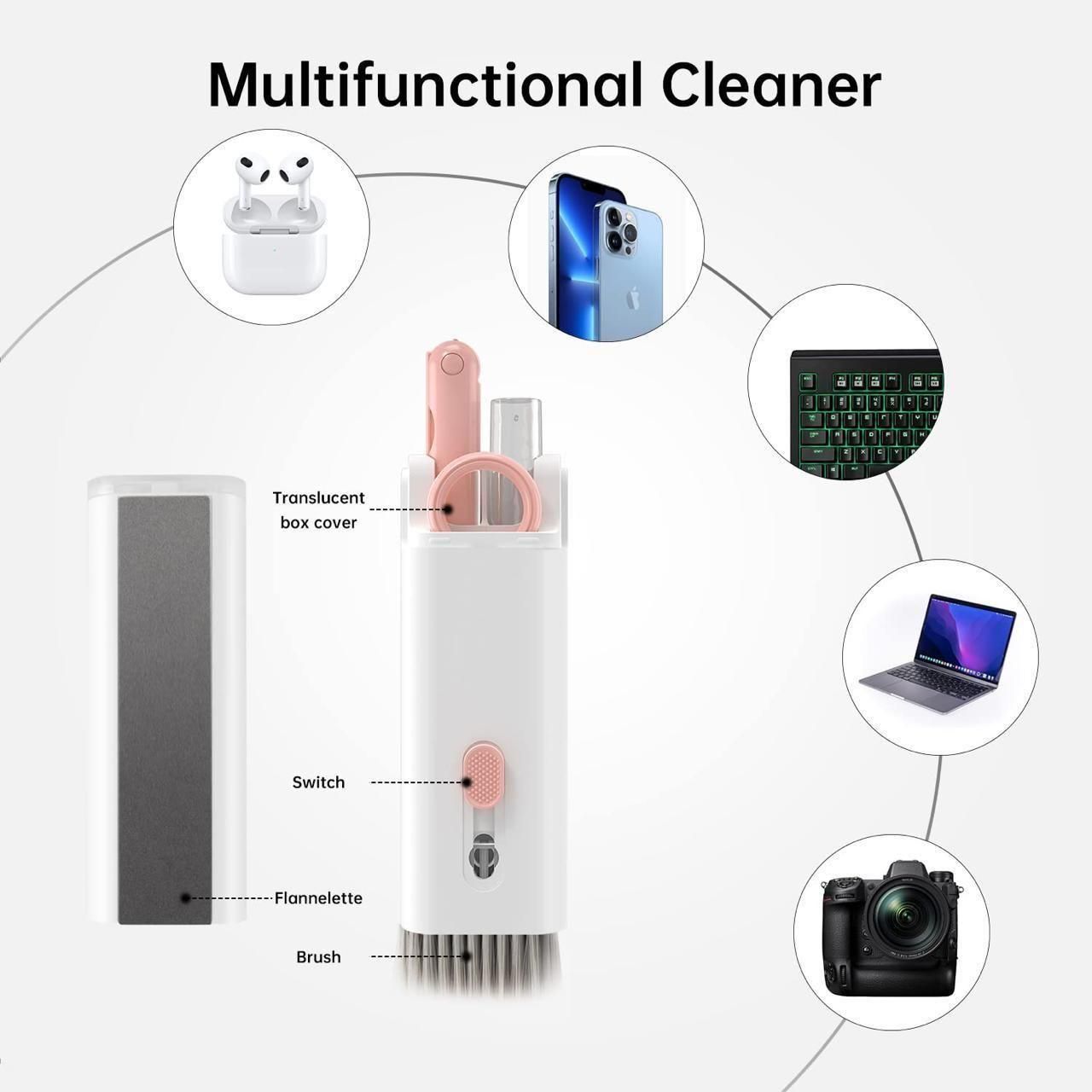 7 in 1 Electronic Cleaner Kit with Brush for Earbuds, Keyboard, Laptop & Mobile Cleaning Tool
