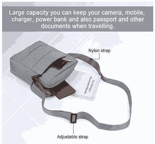 Men’s Sling Bag Crossbody Shoulder Bag Water Resistant Stylish Messenger Bag for Daily Use