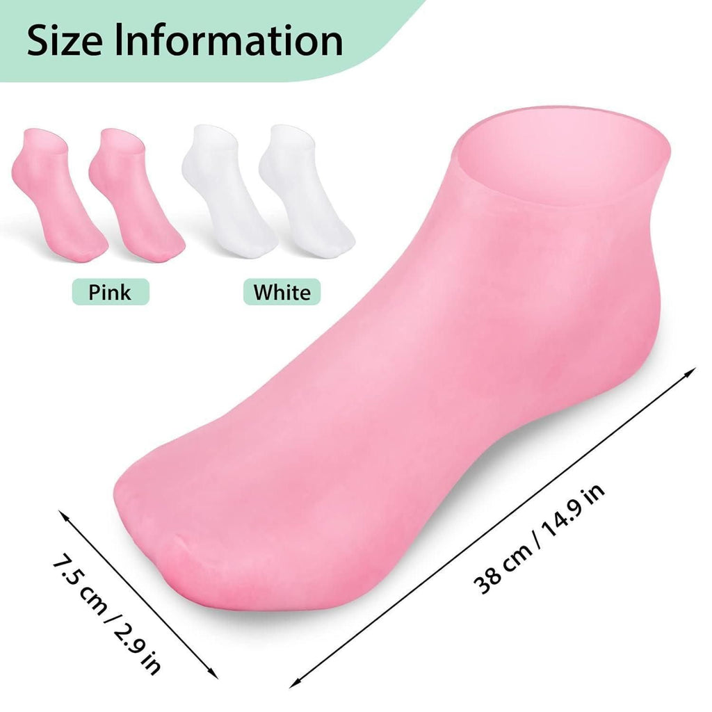 Silicone Moisturizing Aloe Socks for Dry Cracked Feet Anti Slip Spa Gel Socks Pack of 2 Pair