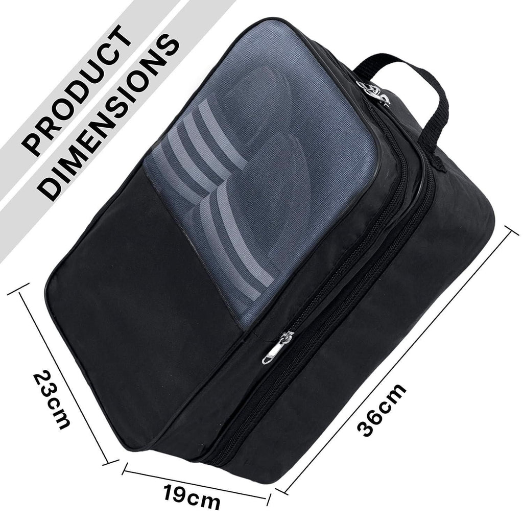 Multipurpose Portable Storage Bag Waterproof Travel Shoe Bag Organizer with 3 Layers Black
