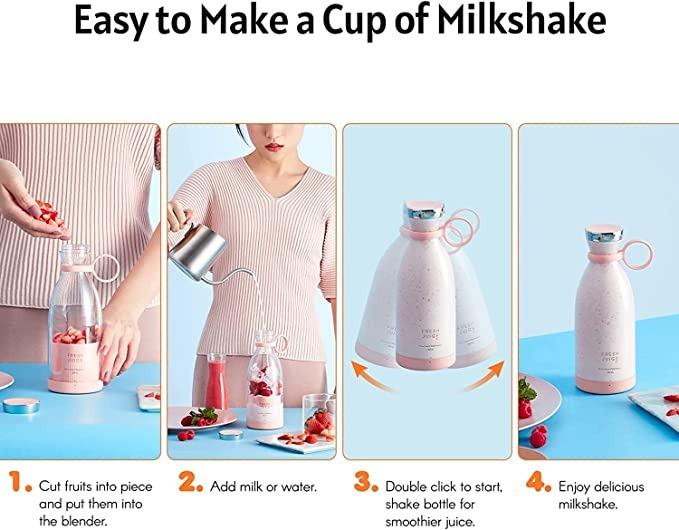 MIXEN Portable Blender 350ML USB Rechargeable Smoothie Juicer Bottle for Travel & Gym